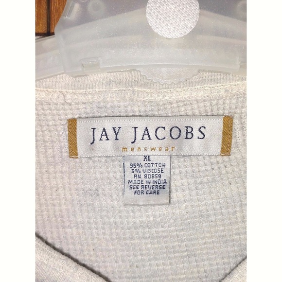 Vintage Thermal Waffle Knit Henley Shirt Heather Gray Cotton Blend - Size XL - Picture 5 of 7